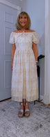 Dorothy Ivory Embroidered Cotton Midi Dress