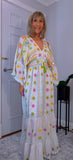 Julia White Bohemian Dress with Floral Embroidery