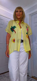 Alma Tropical Print Embroidered Cotton Shirt – One Size (UK 8–16)