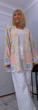Gigi Crochet Cardigan – Pink, Blue & Beige