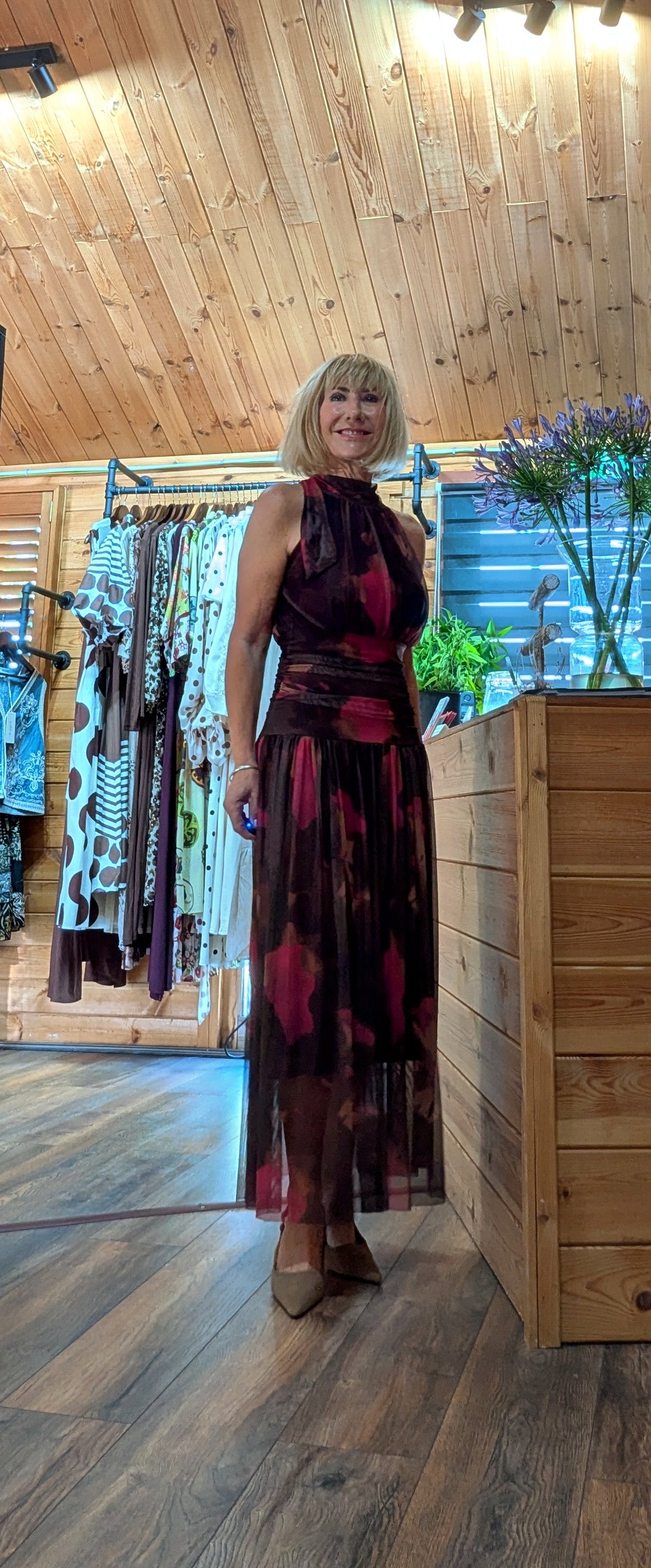 Ditsydi wearing Natasha tulle dress with ruched waist 