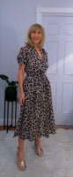 Libra Animal Print Shirt  Midi Dress