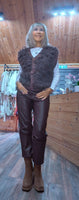 Adeline Sleeveless Fringe Cardigan – Taupe or Chocolate