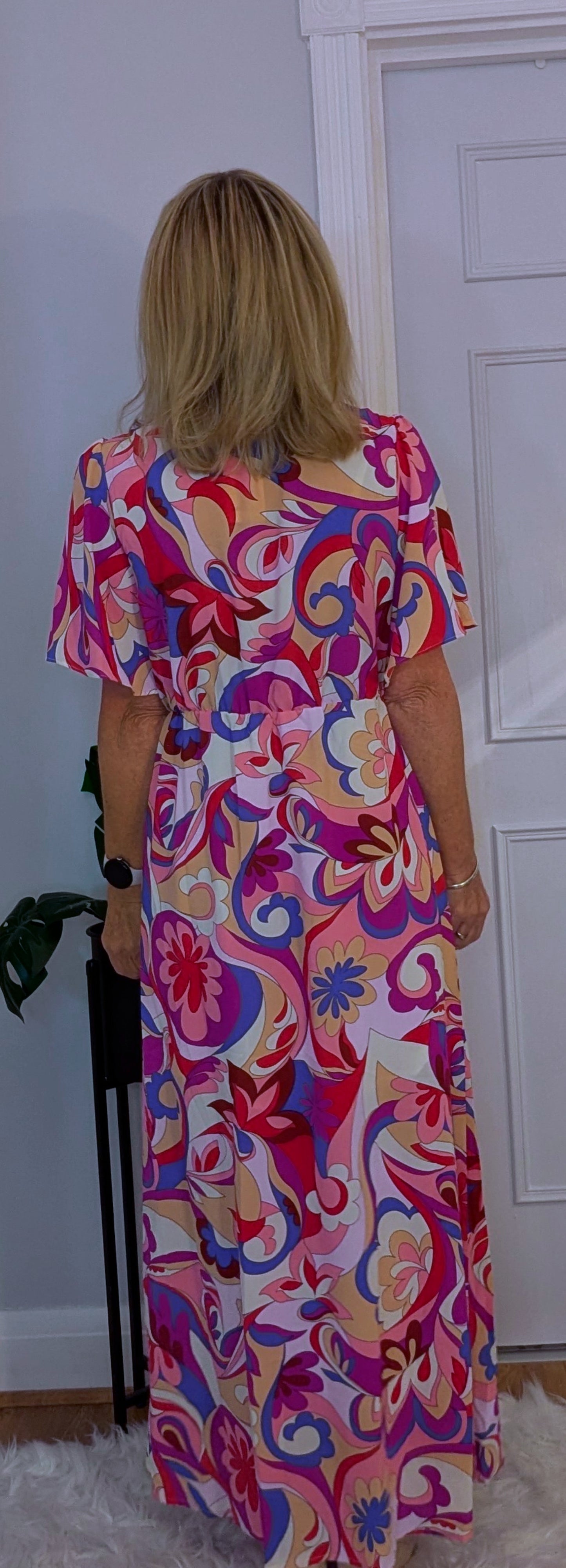 Flora Dress Maxi Silky Summer Dress in Pink or green