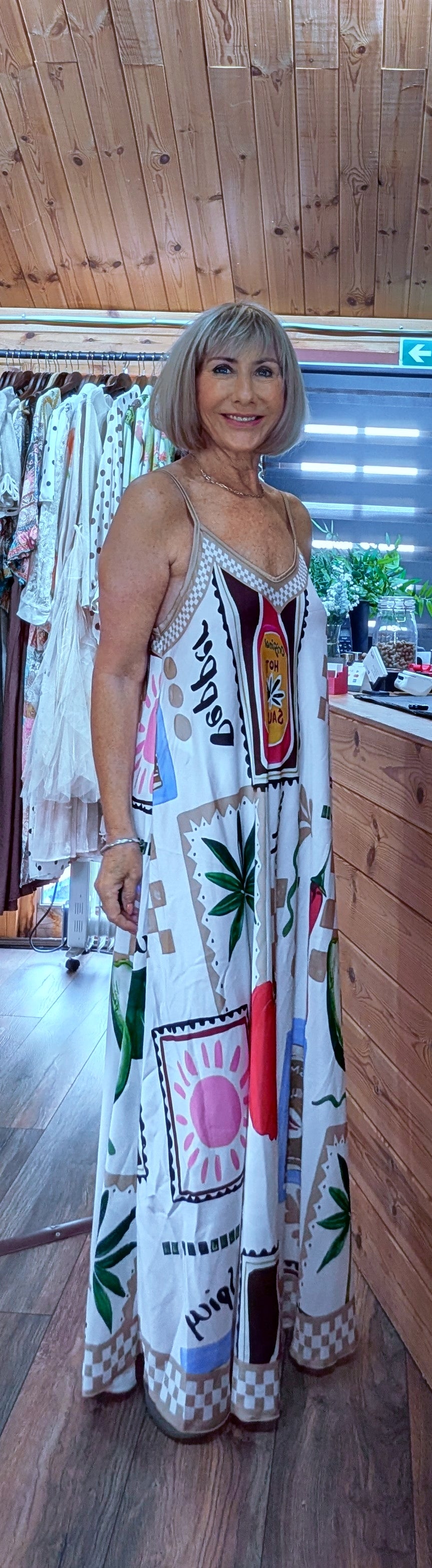Liddy Mediterranean print summer dress