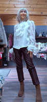 Noori Ivory Blouse – Ruffle Front with Pearl & Diamanté Detail