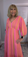Roma Boho Cotton Dress – Vivid Summer Colours & Puff Sleeves