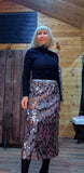 Giovanna Silver Sequin Skirt – Pencil Style with Side Split