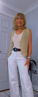 Sydney – V-Neck Sparkly Waistcoat in Gold or Silver