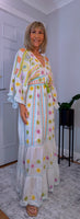 Julia White Bohemian Dress with Floral Embroidery