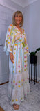 Julia White Bohemian Dress with Floral Embroidery