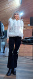 Goldie White Sequin Faux Fur Gilet –  Luxe