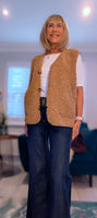 Suzy Bouclé Sleeveless Cardigan – Cream or Soft Camel