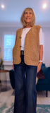 Suzy Bouclé Sleeveless Cardigan – Cream or Soft Camel