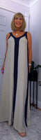 Helena Sleeveless  Maxi Dress – Magenta - Green - Ecru