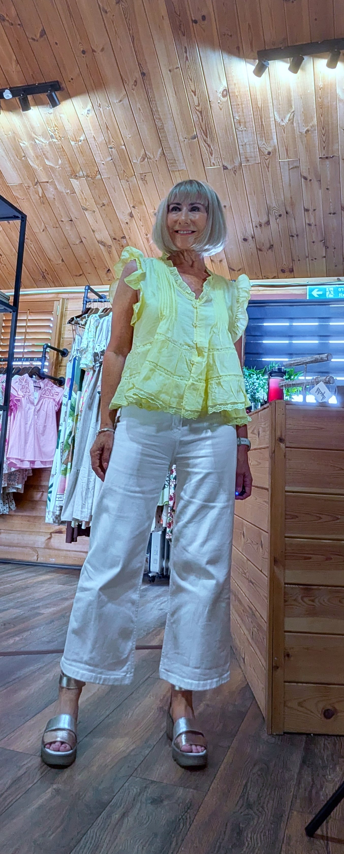 Edwina Cotton & Silk Frill Blouse