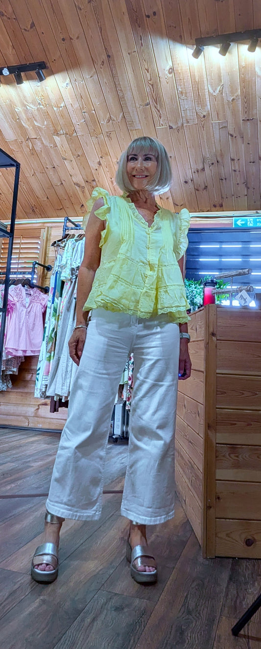 Edwina Cotton & Silk Frill Blouse