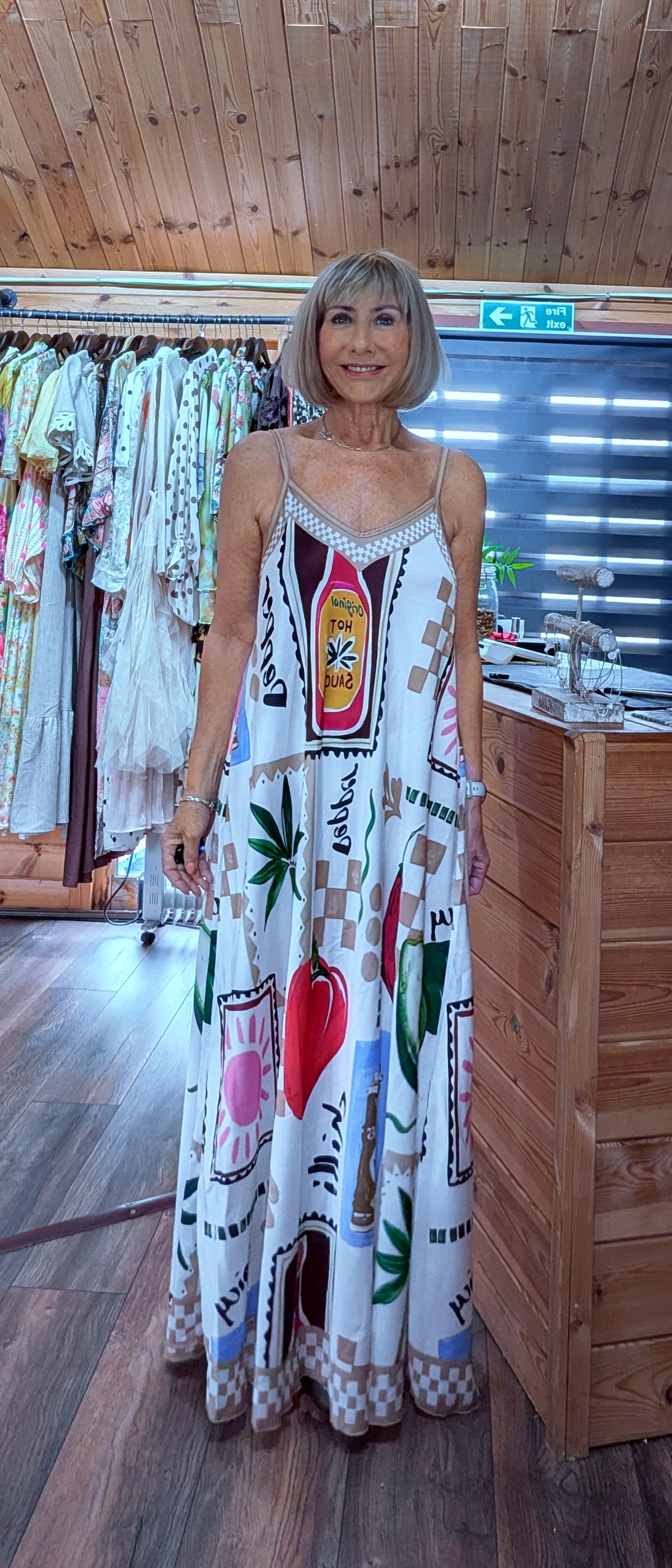 Colourful strappy midi dress styled by ditsydi 