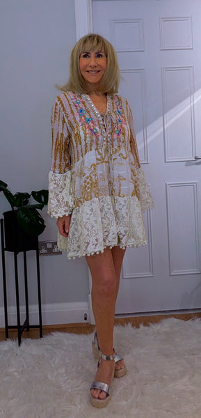 Anisa Bohemian Mini Dress