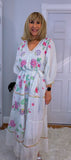 Darwin White Bohemian Dress with Floral Embroidery