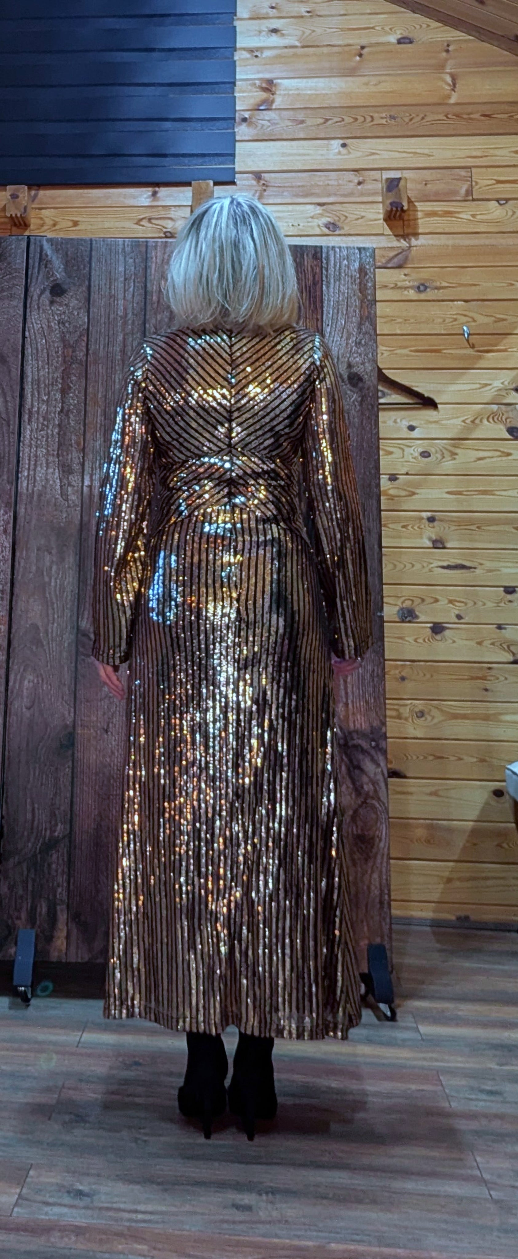 Gladys Gold  Statement Metallic Statement Dress