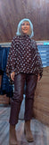 Phoebe Brown & White Polka Dot Blouse – Tie Neck & Balloon Sleeves
