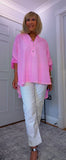 Hilary Cotton Blouse – Vivid Pink Oversized