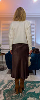 Opal White Cardigan with Ecru Embroidery Flowers, Pearl & Gold Sequin Detail
