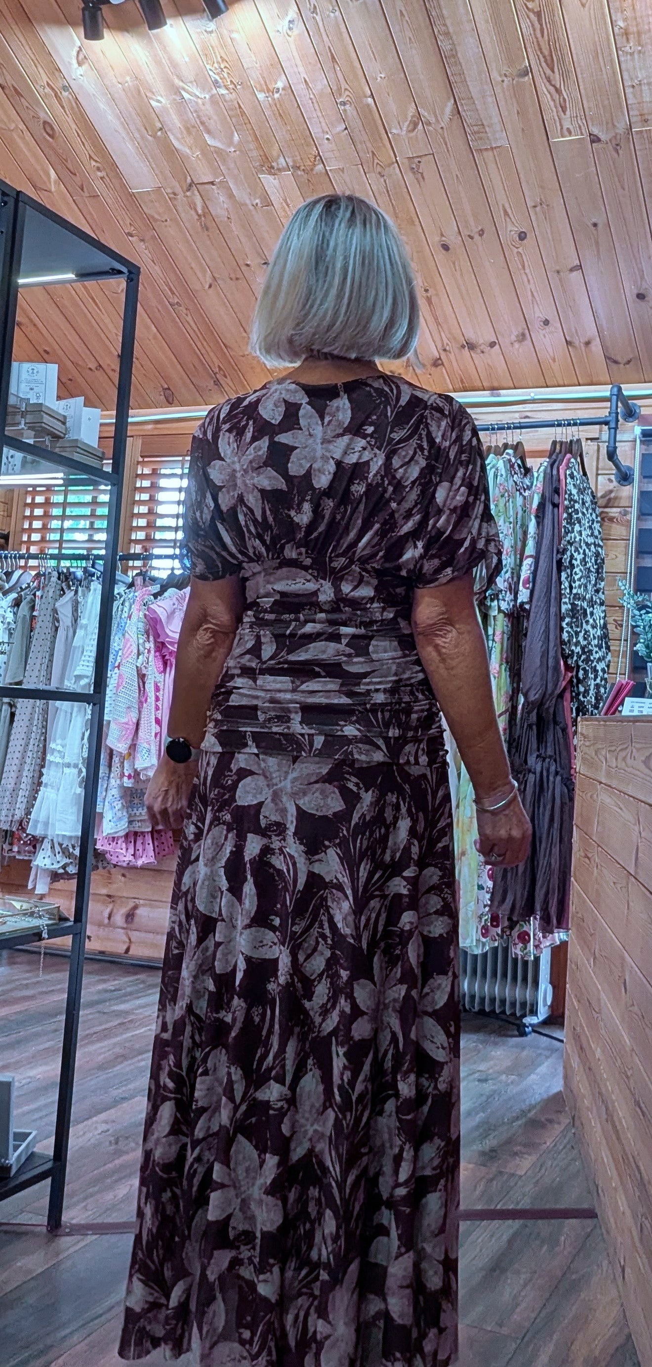 Rear view Emilie Drape Maxi Dress –  Occasion Dress