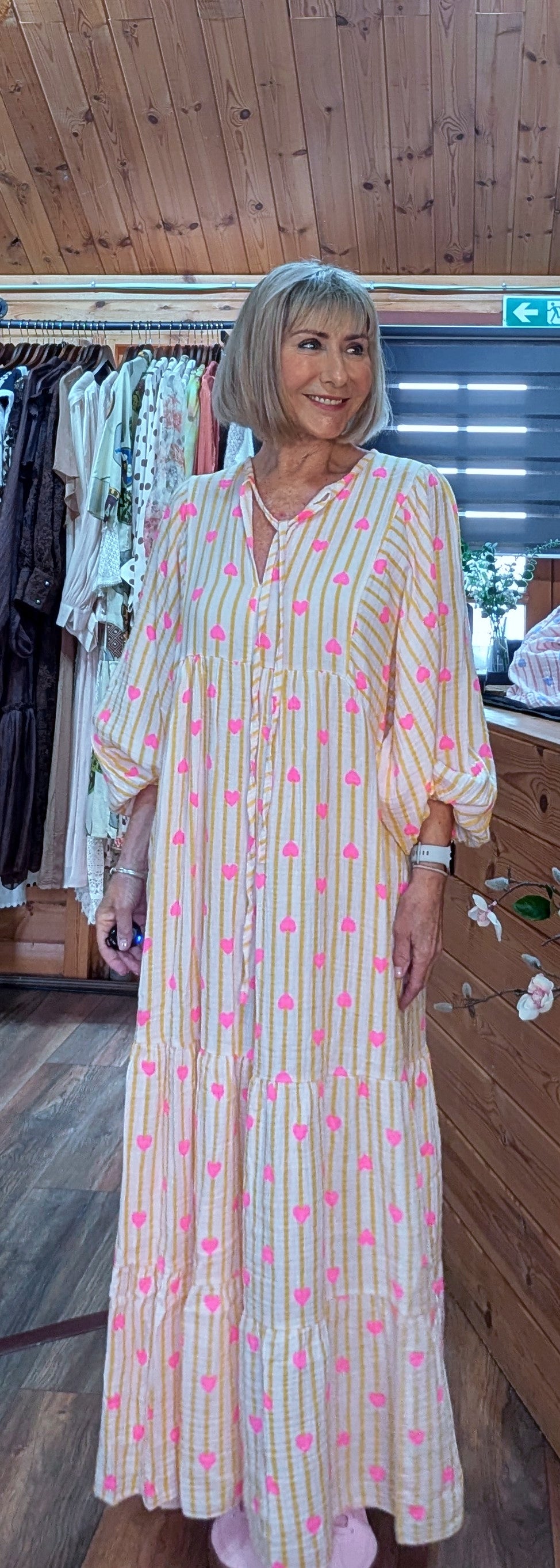 Cassie Cotton Boho Maxi  Smocked Dress in Lemon