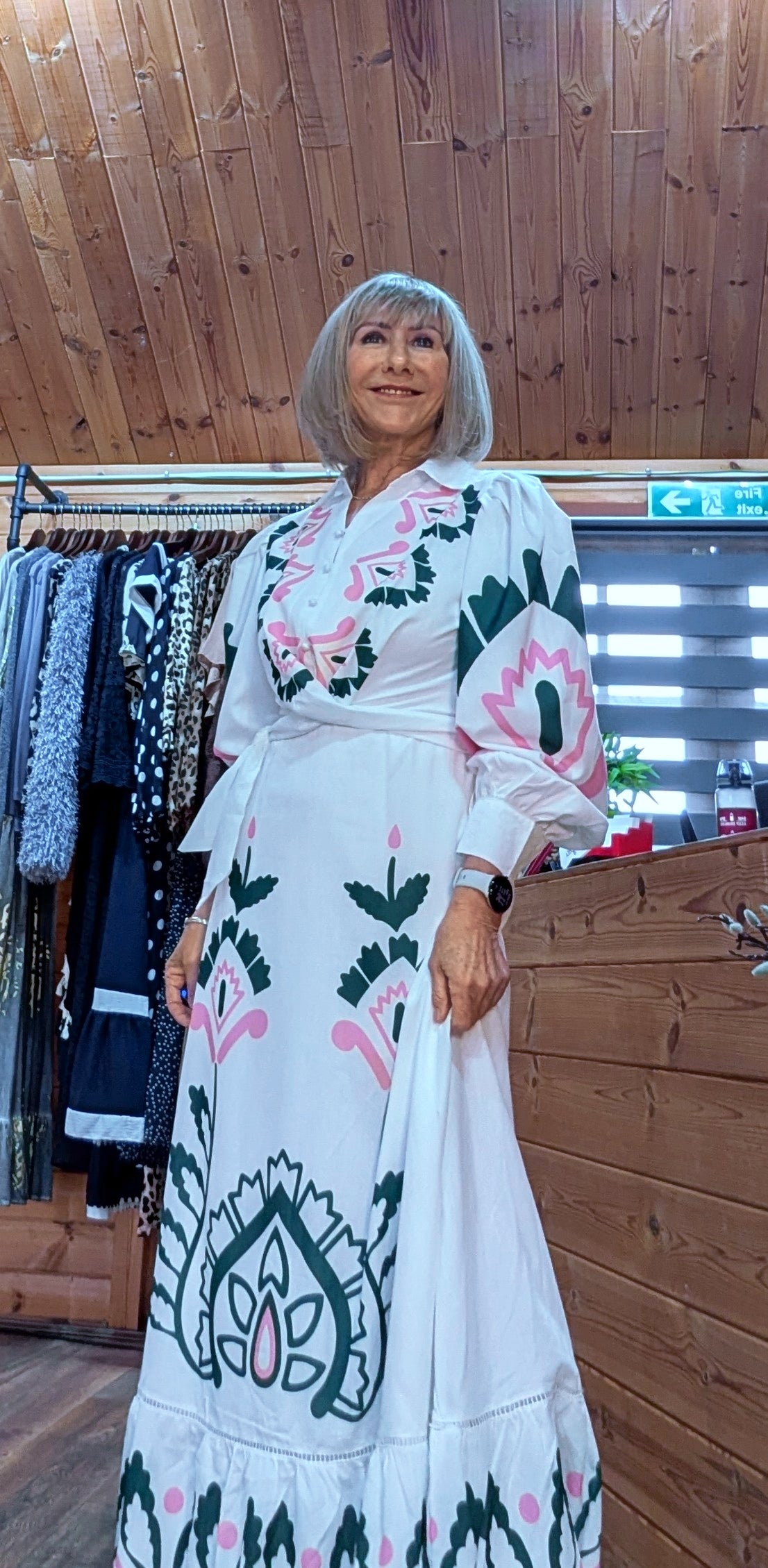 Josephine Shirt  Bold Print Dress with Tie Belt – Button-Up Summer Style
