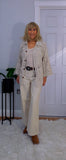 Magna Crochet Knit – Collared Summer Cardigan in Beige