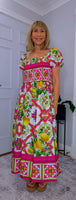 Blossom Bold Print Shirred Dresses