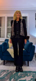 Ella Faux Fur Trim Sleeveless Cardigan /Aqua Animal Print /Original Animal Print
