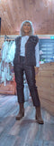 Adeline Sleeveless Fringe Cardigan – Taupe or Chocolate