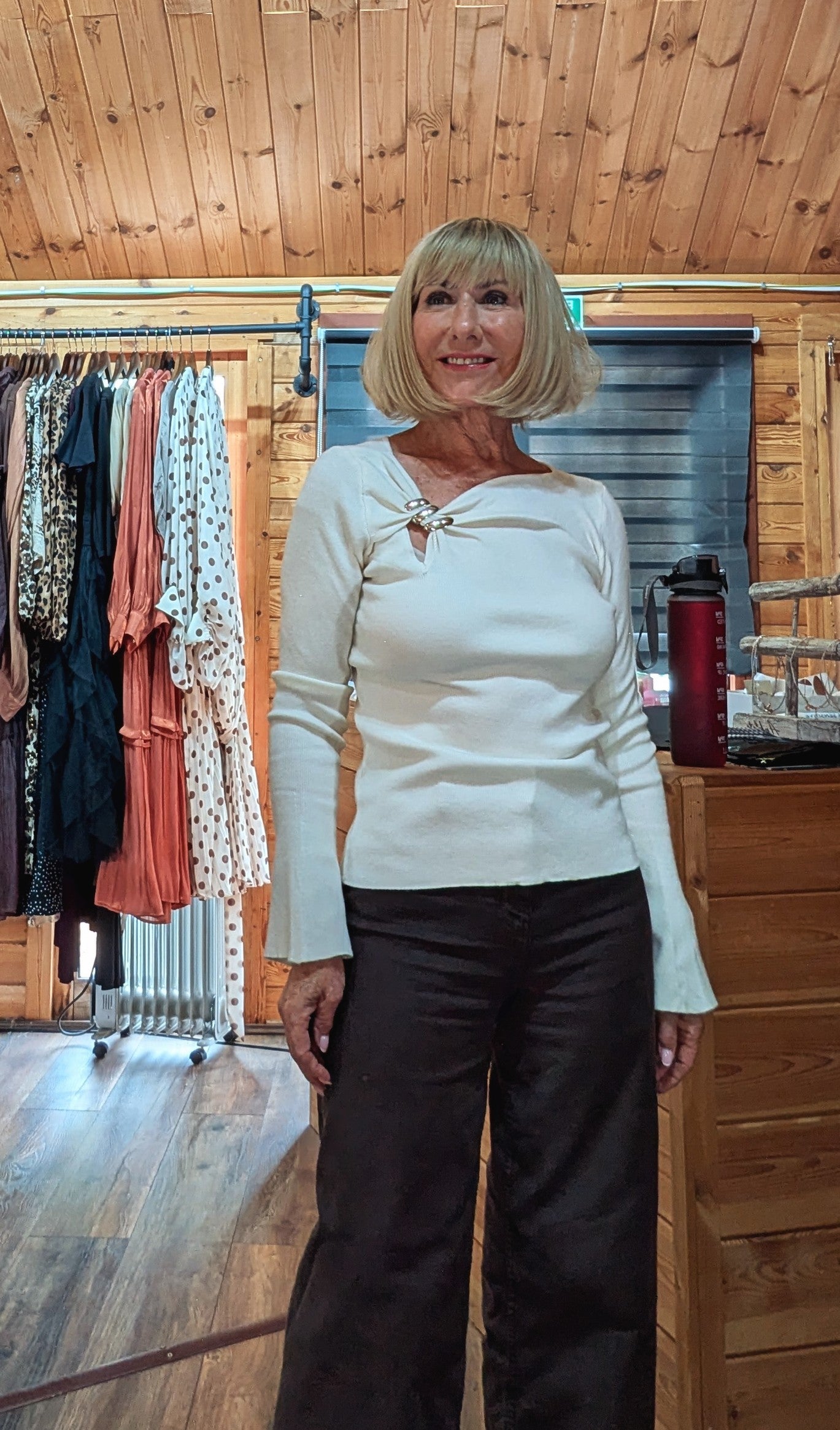 Purdy Asymmetric Neckline Knit Top