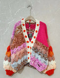 Abby Chunky Handmade Statement  Cardigan –Multi Coloured