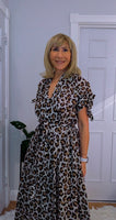 Libra Animal Print Shirt  Midi Dress