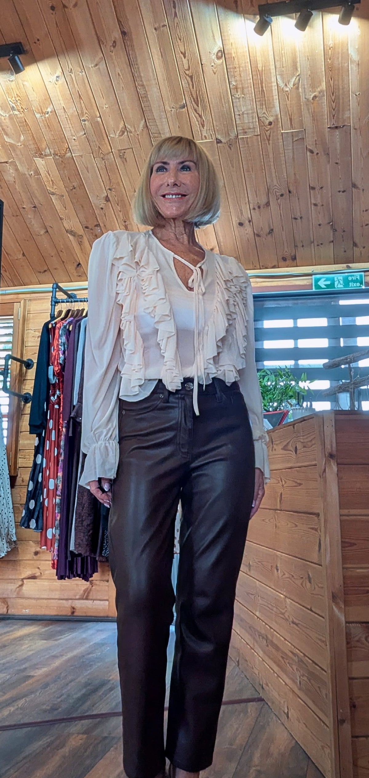 Parker Ruffle Blouse in Chocolate or Cream