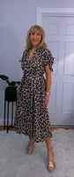 Libra Animal Print Shirt  Midi Dress