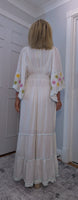 Julia White Bohemian Dress with Floral Embroidery