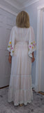Julia White Bohemian Dress with Floral Embroidery