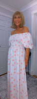 Candy Off - Shoulder Puff Sleeve Dress with  Shirred Bust