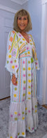 Julia White Bohemian Dress with Floral Embroidery