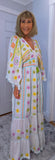 Julia White Bohemian Dress with Floral Embroidery