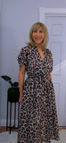Libra Animal Print Shirt  Midi Dress
