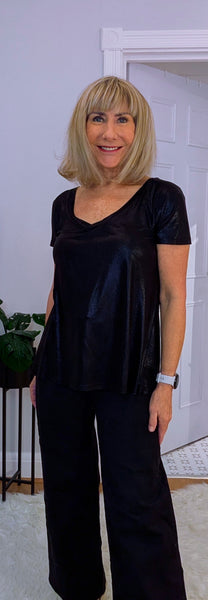 Candence Shimmer T- Shirt Black