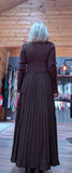 Haley Sweater Dress – High Neck with Pleated Maxi Skirt in Coffee or Black