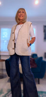 Suzy Bouclé Sleeveless Cardigan – Cream or Soft Camel