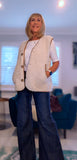 Suzy Bouclé Sleeveless Cardigan – Cream or Soft Camel
